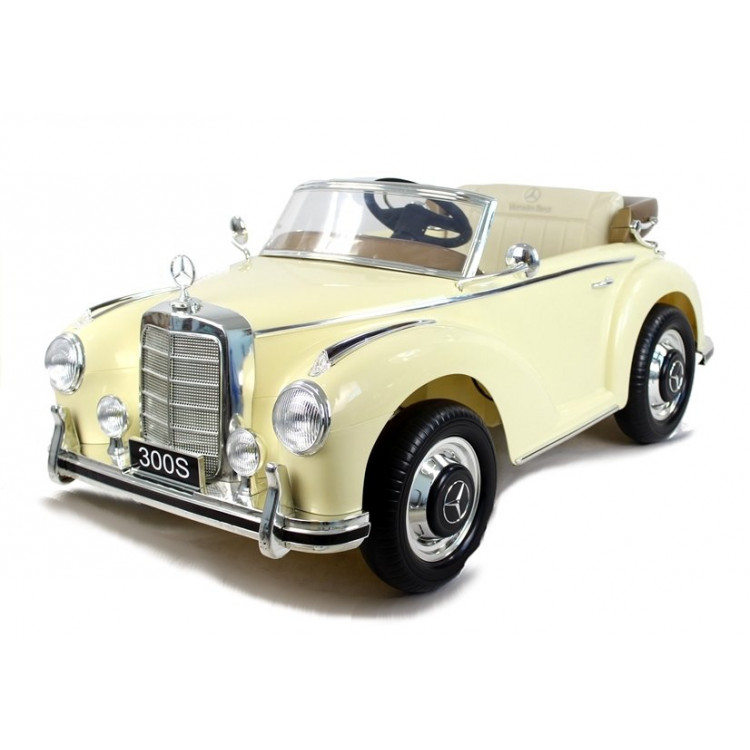 Elektrické autíčko Mercedes Benz 300S Retro - lakované - béžové